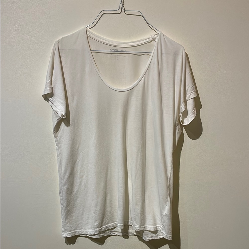 Everlane White Scoop-Neck Tee - S